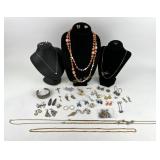 Costume Jewelry: 1/20 10k GF necklace, Orange bead