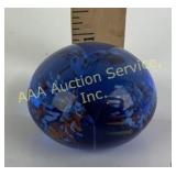 Blue Art Glass Paperweight