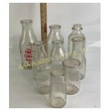 Glass Milk Bottles, Various Brands