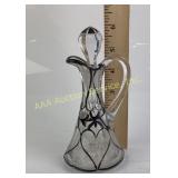 Silver Overlay Glass Cruet
