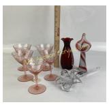 Pink Depression Glass, Jack in Pulpit Vase, Ruby