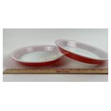 Pyrex 2 Flamingo Pink Pie Dishes 8 1/2"