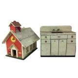 Toys; Fisher Price Schoolhouse & Marx Toys Tin Kit