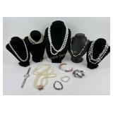 Pearl-Like Necklaces, 585 and 925 Clasps, Bracelet