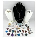 Costume Jewelry: Saddle earrings, Austrian Crystal