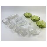 Pattern Glass Plates, Bowls, Textured Sunflower De