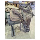 Horse Saddle on Wooden Saddle Horse