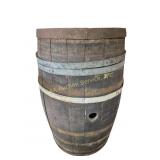 Wood Barrell With A Couple Metal Bands