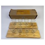 Beer Tasting Sets With Glasses, Wood Trays