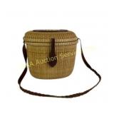 Nantucket Lightship Basket Purse, Whale Motif
