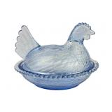 Vintage Indiana Glass Light Blue Nesting Hen