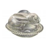 Vintage Indiana Glass Clear Nesting Bunny Rabbit
