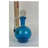 Blue Glass Cruet With Stopper