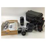 Olympus GM-1 Camera, Flash, and Lens