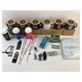 Coffee Mugs, Rosaries, Book