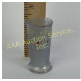 Blue Glass Toothpick Holder with Painted Flower De