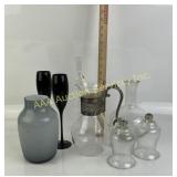 Mid Century Modern Gray Vase, Silver Plated Coffee