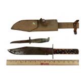 Bowie knife, hunting knife with sheath