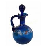 Cobalt Blue Glass Cruet with Stopper