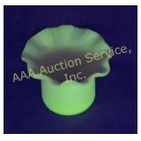 Uranium Burmese Glass ï¿½Fluted Toothpick Holder