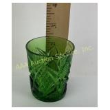 Green Pressed Glass Toothpick Holder
