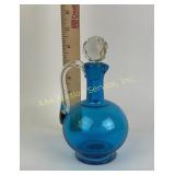 Blue Glass Cruet With Stopper