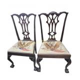 Wood Chipenendale Style Dining Chair (2) with