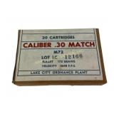 Lake City .30 Caliber Match Ammunition
