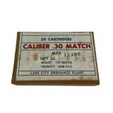 Lake City Ordnance Plant Caliber .30 Match Ammo