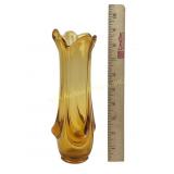 MCM Viking Epic Line swung amber glass vase Mid
