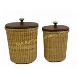 Nantucket Canisters With Wooden Lids