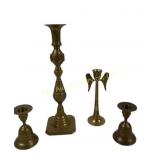 Brass Candlesticks And Bell Decor