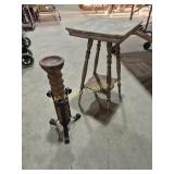 Wrought Iron & Wood Candle Holder (23.5 in. H) &