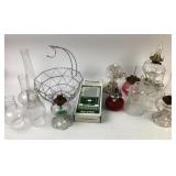 Oil Lamps, Lantern Bases, and Glass Chimneys