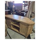 Wood Stand with Angled Sides, 2 Shelves & 2 Doors