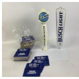 Blue Moon, Busch Light Tap Handles, Bud Light Coas