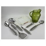 Fire-King Dish, Anchor Hocking Green Glass Pitcher