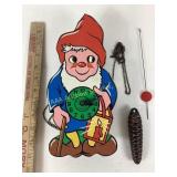 Vintage Germany Elf/Gnome Clock  Moving