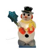 Lighted Blow Mold Snowman with Christmas Tree &