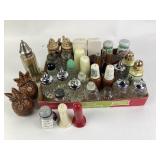Salt, Pepper Shakers, Glass, Metal