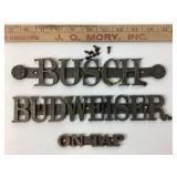 Vintage Busch & Budweiser on tap signs