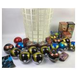 Hamper fullof Pokemon tins & balls