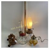 Glass Oil Lamps, Ceramic Burners, Lamp