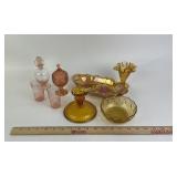 Carnival Glass Lily Pons Bowl, Hazel Atlas Honey G