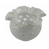 Fenton French Opalescent Coin Dot ruffled vase