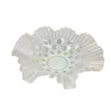Fenton French Opalescent Coin dot Ruffled bowl