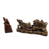 Soapstone Carved Statues: Fulong Fighting