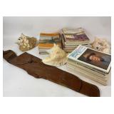 Leather Gun Case, Conch Shells, & Magazines; Monta