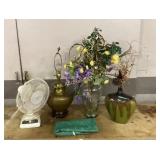 Floral Arrangements,Table Lamp, Fan