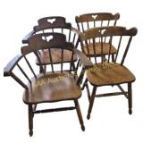 Wood Dining Room Chairs (4) 2 Have Arms